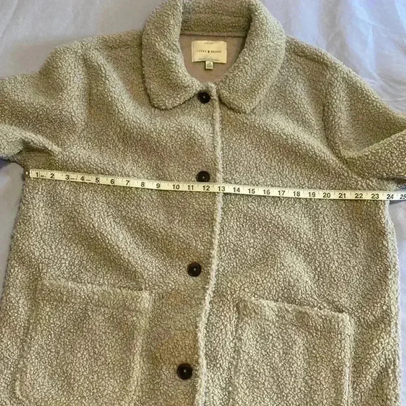 Faux Shearling Lucky Brand Woman’s Jacket, Shacket, Size Large.  NWOT - Picture 9 of 11